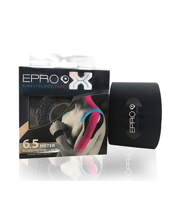 EPRO X Kinesiology Tape Premium For Extreme Sport - Black 6.5m (Included Free Extra 1.5m)